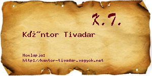 Kántor Tivadar névjegykártya