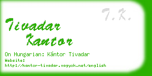 tivadar kantor business card